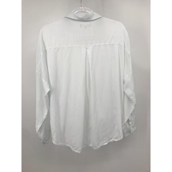 Lou & Grey for LOFT Light Blue Hi Lo Bubble Hem Popover Top Size M - Picture 4 of 5